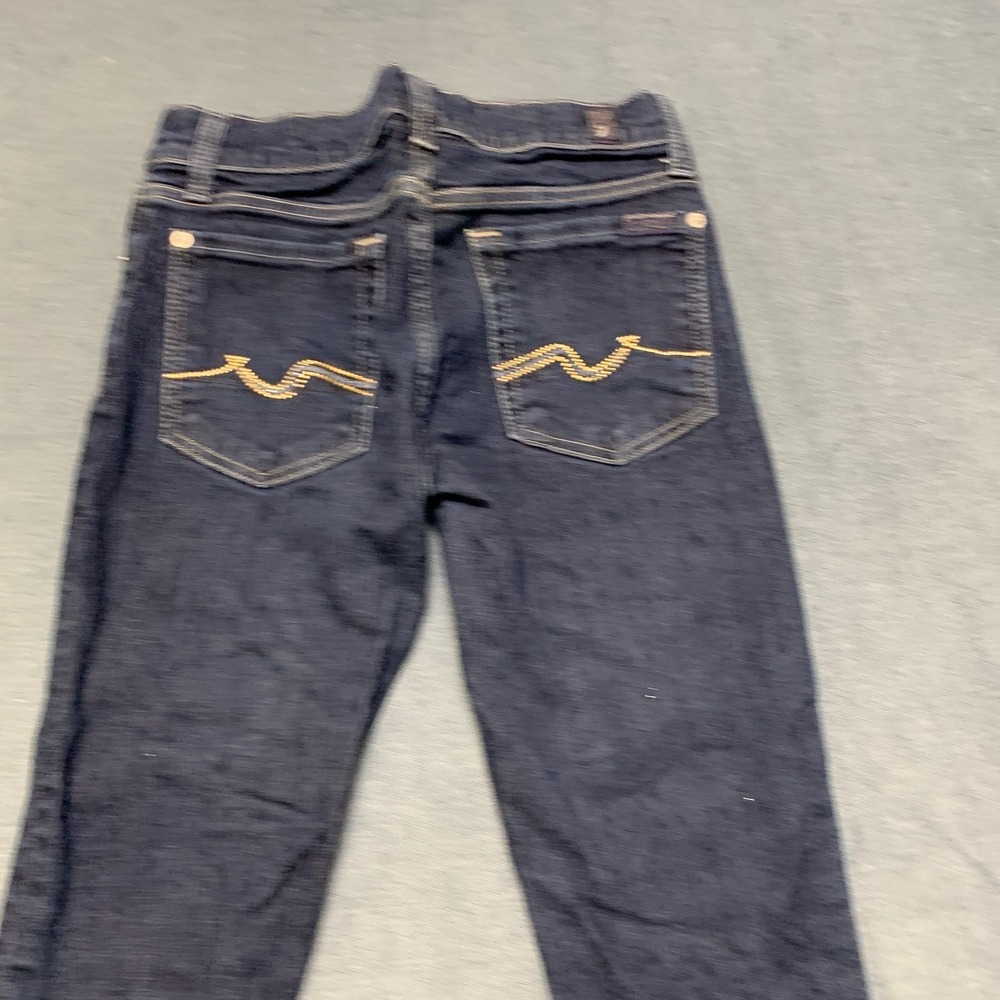 7 For All Mankind Roxanne Jeans Womens 27 Blue Denim Stretch 5 Pocket Straight - Picture 5 of 16